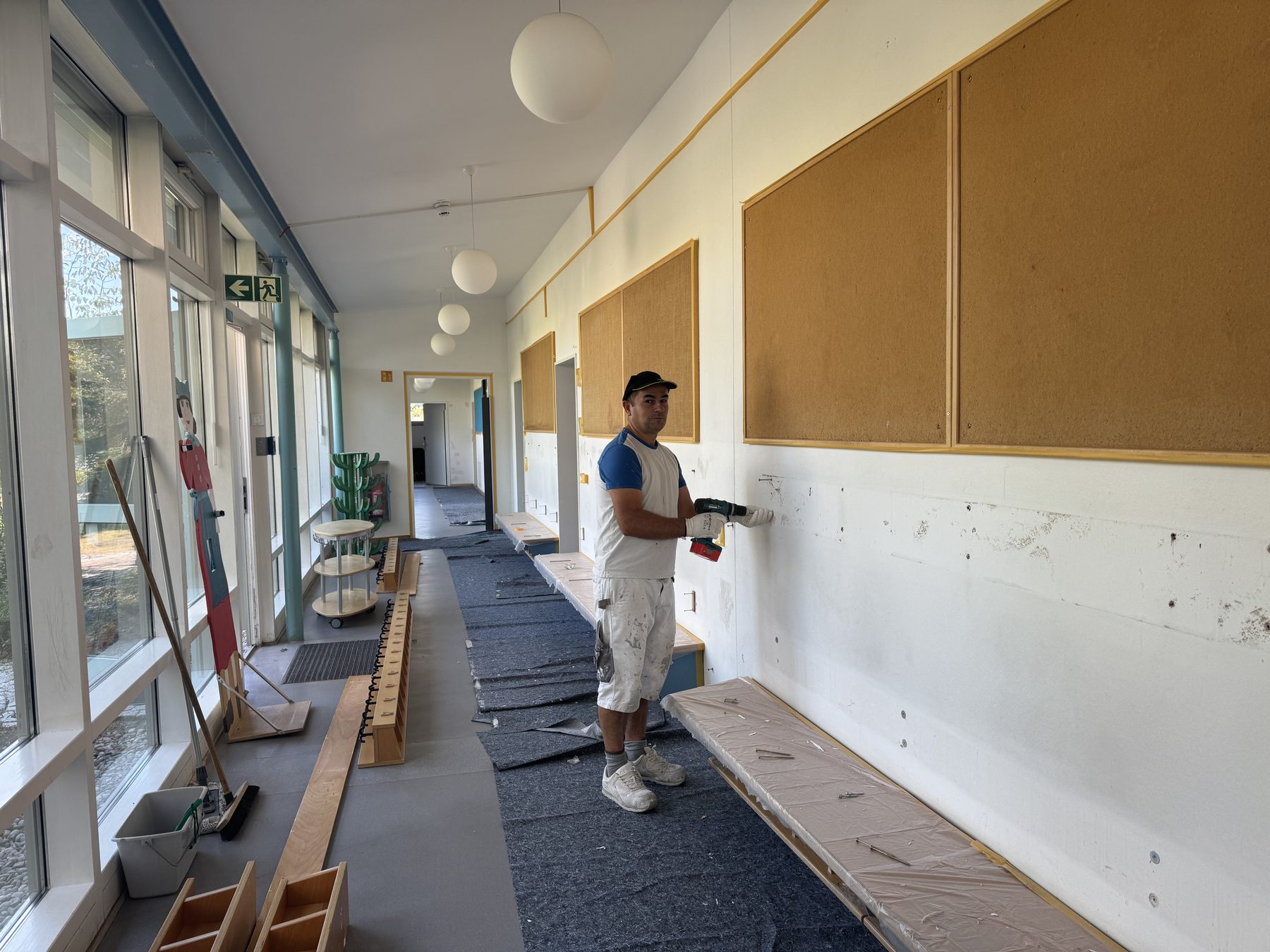 Vorarbeiten im Kindergarten Aschheim